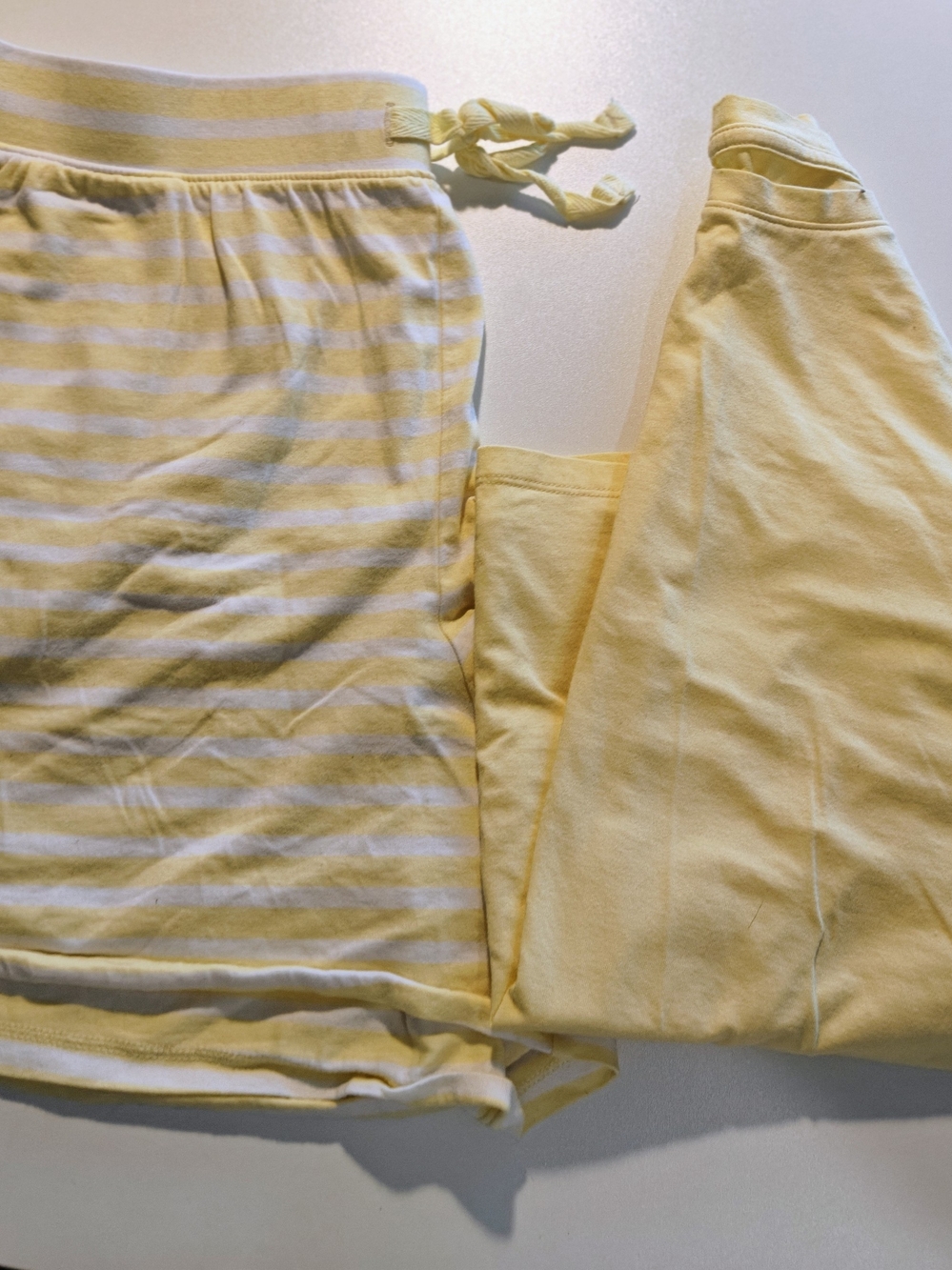 Sonoma Yellow and White Striped Sleepwear Shorts AndTop